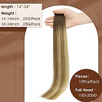 Full Shine Invisible Injected Tape In Hair Extensions Human Hair Color 3 Brown Fading To 8 And 22 Blonde Seamless Tape In Extens