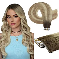 Full Shine Intact Human Hair Extensions Tape In Color 21822 Machine Virgin Tape In Hair Extensions 18 Inch Invisible Injection