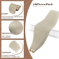 Full Shine Intact Tape In Hair Extensions Real Human Hair Blonde Machine Virgin Tape In Hair Extensions 22 Inch Soft Remy Straig