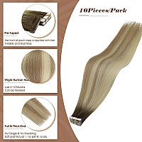 Full Shine Machine Virgin Tape In Hair Extensions Color 2 Brown Fading To 18 Ash Blonde And 22 Double Sided Tape In Hair Extensi