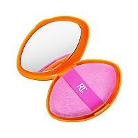 Real Techniques Miracle 2In1 Powder Puff Travel Case Dualsided Makeup Blending Puff Elastic Band Precision Makeup Sponge