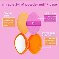 Real Techniques Miracle 2In1 Powder Puff Travel Case Dualsided Makeup Blending Puff Elastic Band Precision Makeup Sponge