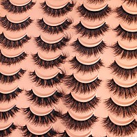 20 Pairs False Eyelashes Natural Look Lashes Mink Fluffy Fake Eyelashes Wispy Strip False Lashes 4 Styles Mixed Thick Volume Fau