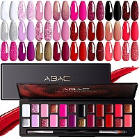 Abac Solid Gel Polish Set 24 Color Hemafree Glitter Pink Red Gel Polish Kit Burgundy Red Gel Polish Kit Nail Kit With Doubleen