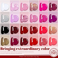 Abac Solid Gel Polish Set 24 Color Hemafree Glitter Pink Red Gel Polish Kit Burgundy Red Gel Polish Kit Nail Kit With Doubleen