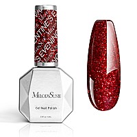 Melodysusie Thick Red Glitter Gel Nail Polish05Fl Oz Nails Soak Off Uv Led Sparkle Glitter Gel Polish Gift For Women Nail Art