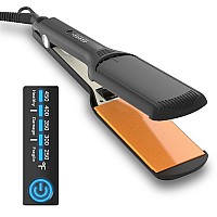 Elilier 2 Hair Straightener Extra Wide Flat Ironplancha De Cabello Adjustable Temperature Ceramic Coated Floating Panel 30