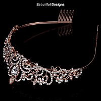 Tiara Crowns For Women Princess Crown For Girls Crystal Queen Tiaras For Birthday Christmas Costume Bride Wedding Promrose Gold