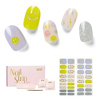 Nailog Semi Cured Gel Nail Strips 34 Pcs Buy 2 Get 1 Uv Lamp Long Lasting Nail Polish Sticker Wraps With Glossy Gel Finish F