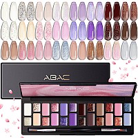 Abac Solid Jelly Gel Nail Polish Set24 Colors Transparent Nude Pink Brown Glitter Gel Polish Palette Pudding Gel Upgraded Crme