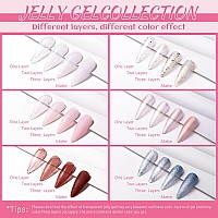 Abac Solid Jelly Gel Nail Polish Set24 Colors Transparent Nude Pink Brown Glitter Gel Polish Palette Pudding Gel Upgraded Crme