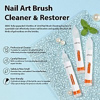 Abac Acrylic Nail Art Brush Cleaner Restorer 5Pc For Solid Gel Polishnail Extension Gelbuilder Gelnail Art Liner Manicure B