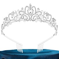 Tiara Crowns For Women Princess Crown For Girls Crystal Queen Tiaras For Birthday Christmas Costume Bride Wedding Promsilver