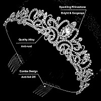 Tiara Crowns For Women Princess Crown For Girls Crystal Queen Tiaras For Birthday Christmas Costume Bride Wedding Promsilver