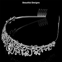 Tiara Crowns For Women Princess Crown For Girls Crystal Queen Tiaras For Birthday Christmas Costume Bride Wedding Promsilver