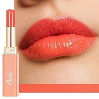 Oulac Moisturizing Shine Orange Red Lipstick For Women 2 In 1 Orange Red Glossy Tinted Lip Balm Hydrating Winter Lipstick For