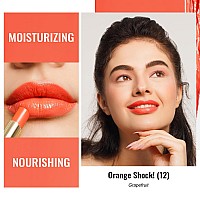 Oulac Moisturizing Shine Orange Red Lipstick For Women 2 In 1 Orange Red Glossy Tinted Lip Balm Hydrating Winter Lipstick For