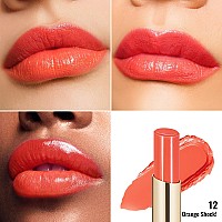 Oulac Moisturizing Shine Orange Red Lipstick For Women 2 In 1 Orange Red Glossy Tinted Lip Balm Hydrating Winter Lipstick For