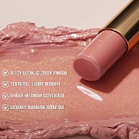 Oulac Moisturizing Shine Pink Peach Lipstick For Women 2 In 1 Pink Peach Glossy Tinted Lip Balm Hydrating Winter Lipstick For