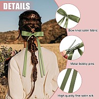 8Pcs Tassel Hair Bow Clips, Cute Bow Clips Long Hair Accessories, Hair Bows Barrette Hairpin With Long Tail, Bowknot Barrettes Hair Accessories For Girls Teens, Ideal Gifts For Wedding Party