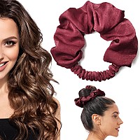 Blinkeen Heatless Curling Scrunchie No Heat Curls For Long Hair Soft Sleep Hair Roller Crimson