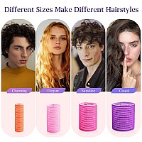 Ehbelif Jumbo Hair Rollers Set With Clips 34Pcs Rollers Hair Curlers Blowout Look Hair Roller Amulticolored