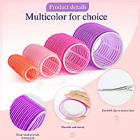 Ehbelif Jumbo Hair Rollers Set With Clips 34Pcs Rollers Hair Curlers Blowout Look Hair Roller Amulticolored