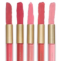 Beauty Concepts 5Piece Matte Liquid Lipstick Set Vivid Reds And Pinks Longlasting Formula 2Ml Each Pink