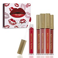 Beauty Concepts 5Piece Matte Liquid Lipstick Set Vivid Reds And Pinks Longlasting Formula 2Ml Each Red