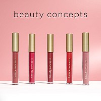 Beauty Concepts 5Piece Matte Liquid Lipstick Set Vivid Reds And Pinks Longlasting Formula 2Ml Each Red