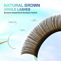 Nagaraku Natural Brown Color Individual Eyelash Extensions Classic Lashes Faux Mink Soft False Eye Lashes Supplies 20 Rows007M