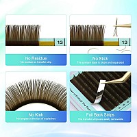 Nagaraku Natural Brown Color Individual Eyelash Extensions Classic Lashes Faux Mink Soft False Eye Lashes Supplies 20 Rows015M