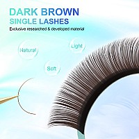 Nagaraku Dark Brown Color Individual Eyelash Extensions Classic Lashes Faux Mink Soft False Eye Lashes Supplies 20 Rows015Mm C