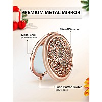 Getinbulk Compact Mirror For Purse Pack Of 12 Doublesided 1X2X Magnifying Round Metal Pocket Makeup Mirrorsrose Gold Mix Di