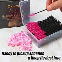 Ocim 400Pcs Disposable Eyelash Spoolies Mascara Wands Brush For Eyelash Extensions And Eyebrow Brush With Container Blackrose R