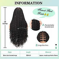 Fecihor 13X8 Inch Hd Lace Front Boho Knotless Braided Wigs For Women 36 Braided Wig With Baby Hair Braid Lace Front Wig Human H