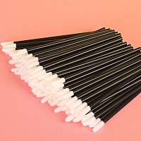 Ocim 100Pcs Lip Brushes Disposable Makeup Applicators Wands For Lip Gloss Lipstick With Caseblack