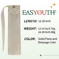 Easyouth Blonde Pony Tails Hair Extensions Human Hair Ponytail Extensions Human Hair White Platinum Blonde Clip In Ponytail Hair