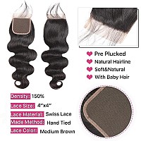 Human Hair Bundles With Closure 10 10 1010Free Part Body Wave Bundles With Closure Human Hair 10A Brazilian Virgin Bundles H