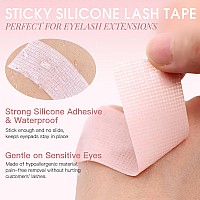 Miuffue Lash Tape Sticky Silicone Adhesive Painfree Removal Eyelash Tape Pink Sensitive Breathable Lash Tech Supplies Medica