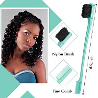 Geiserailie 3 Pcs Slick Back Hair Brush Set Bristle Hair Brush Edge Control Brush Teasing Comb For Women Baby Kids Black Hairc