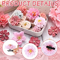 Bbto 21 Pieces Flower Hair Clip Rose Hair Clips Hair Barrettes For Women Flower Hair Accessories Boho Bride Claw Clip Hairpin Br