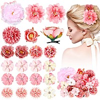 Bbto 21 Pieces Flower Hair Clip Rose Hair Clips Hair Barrettes For Women Flower Hair Accessories Boho Bride Claw Clip Hairpin Br