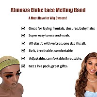 Atimiaza 2 Pcs Elastic Gold Lace Melting Bands Wig Band For Lace Fronts Edge Wrap To Lay Edges Pack Of 2