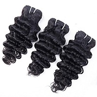 Odir Deep Wave Bundles With 13X4 Lace Frontal Brazilian Human Hair 10 10 1010 Inch 9A Unprocessed Deep Curly Virgin Hair Ear To