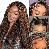 Sfd Highlight Ombre Lace Front Wig Human Hair Deep Wave 1B30 Black Brown Lace Front Wigs Pre Plucked 13X4 Ombre Curly Lace Fron