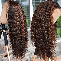 Super Idol Highlight Ombre Deep Wave Lace Front Wigs Human Hair Brazilian 150 Density P1B30 Colored Lace Front Wigs For Black