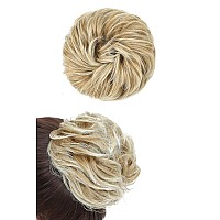 Rose Bud Messy Bun Hair Pieces For Women Hair Bun Extension Updo Curly Messy Bun Scrunchie Sandy Coffee To Bleach White Blonde