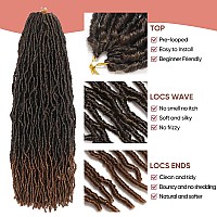 20 Inch Faux Locs Crochet Hair 7 Packs Soft Locs Crochet Braids Hair Pre Looped Goddess Locs Dreadlocs Hair Ombre Brown Hair Ext