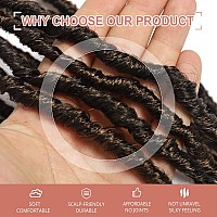 20 Inch Faux Locs Crochet Hair 7 Packs Soft Locs Crochet Braids Hair Pre Looped Goddess Locs Dreadlocs Hair Ombre Brown Hair Ext